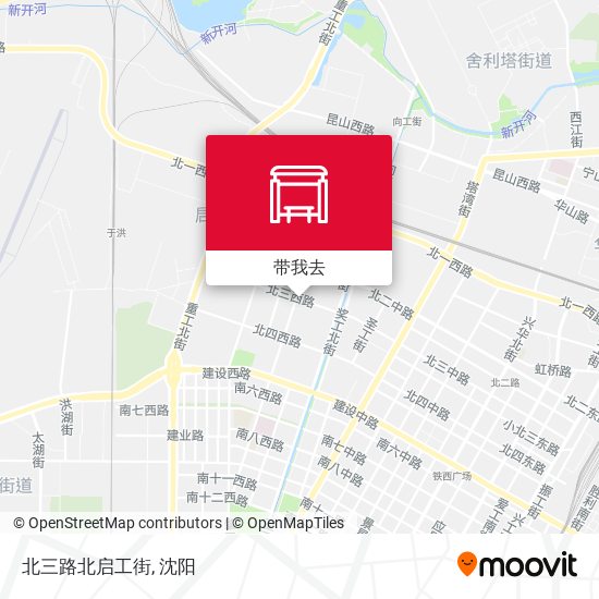 北三路北启工街地图