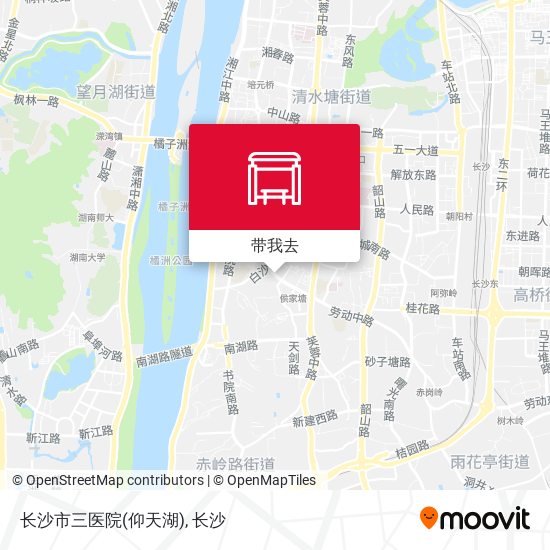 长沙市三医院(仰天湖)地图