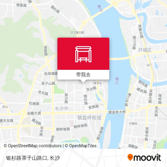 银杉路茶子山路口地图
