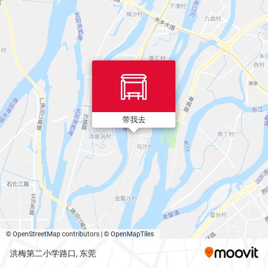 洪梅第二小学路口地图