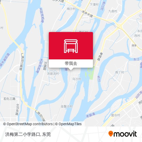 洪梅第二小学路口地图