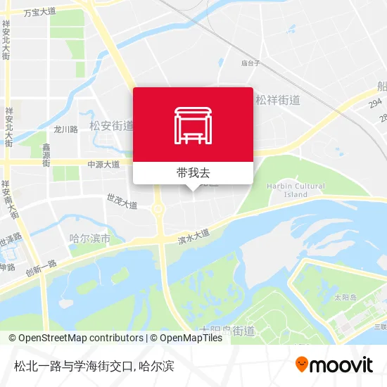 松北一路与学海街交口地图