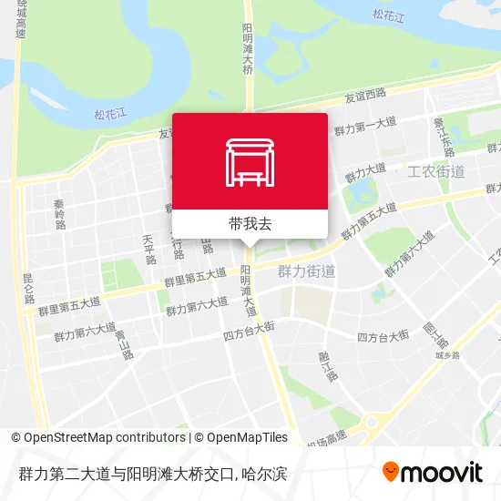 群力第二大道与阳明滩大桥交口地图