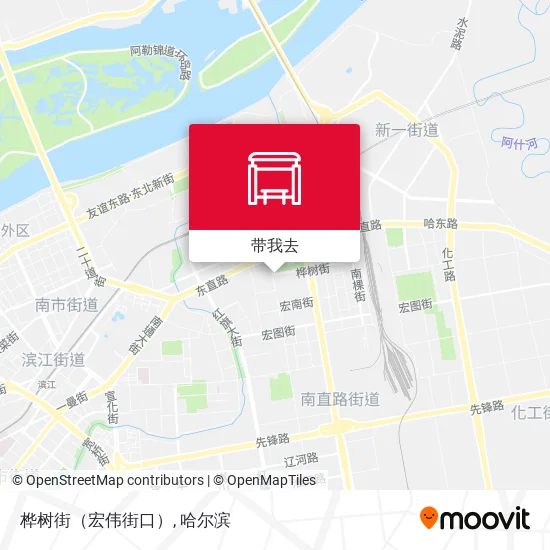 桦树街（宏伟街口）地图