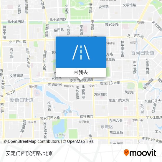 安定门西滨河路地图