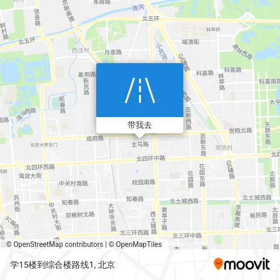 学15楼到综合楼路线1地图