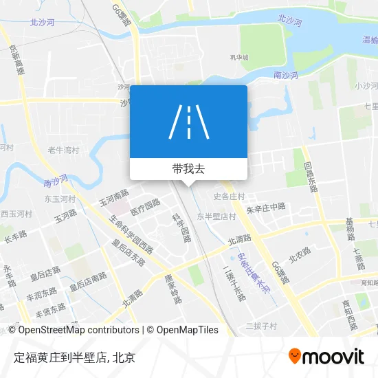 定福黄庄到半壁店地图