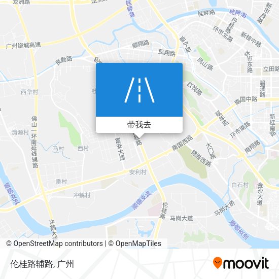 伦桂路辅路地图
