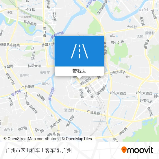 广州市区出租车上客车道地图