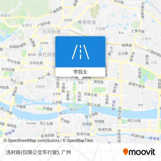 冼村路(仅限公交车行驶)地图