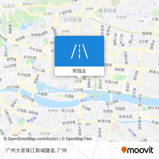 广州大道珠江新城隧道地图
