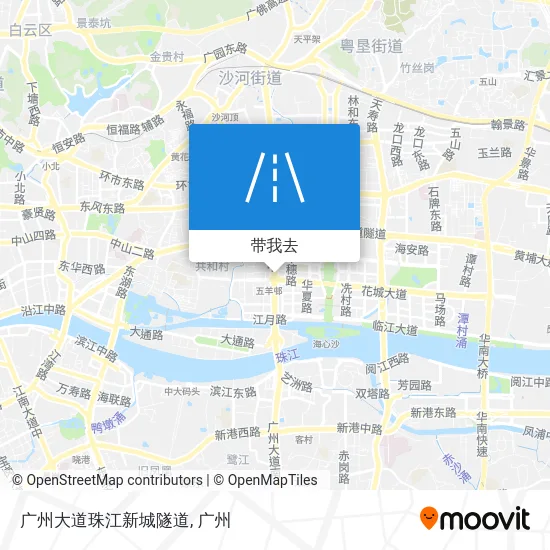 广州大道珠江新城隧道地图