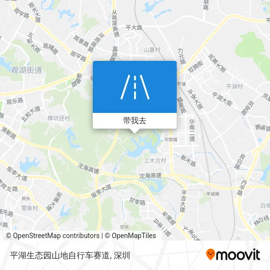 平湖生态园山地自行车赛道地图