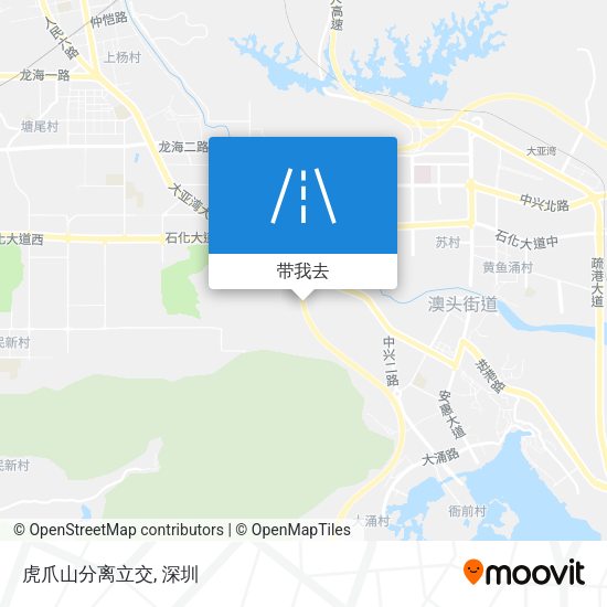 虎爪山分离立交地图