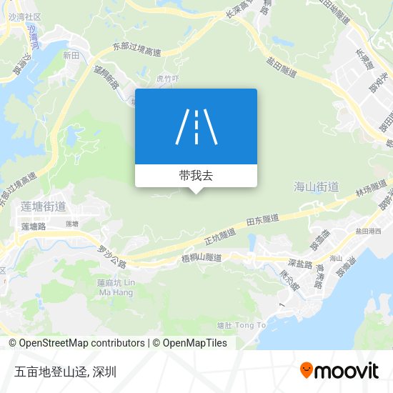 五亩地登山迳地图