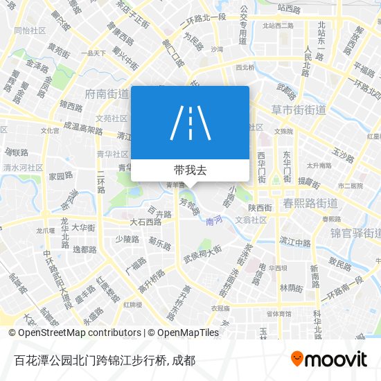 百花潭公园北门跨锦江步行桥地图