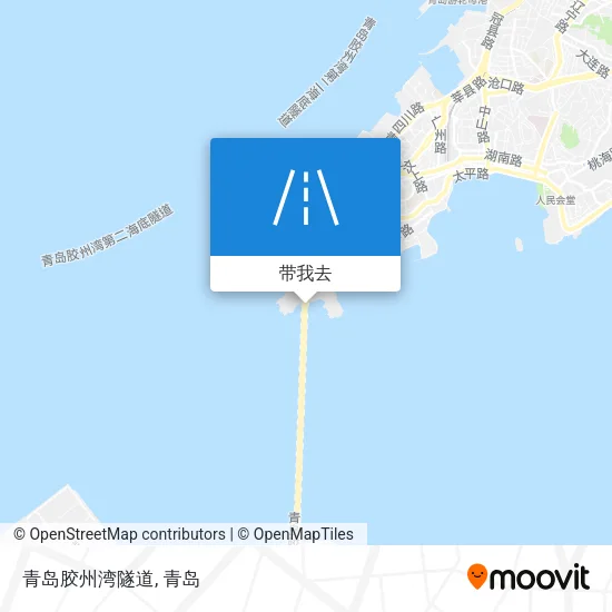 青岛胶州湾隧道地图