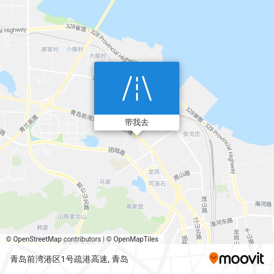 青岛前湾港区1号疏港高速地图