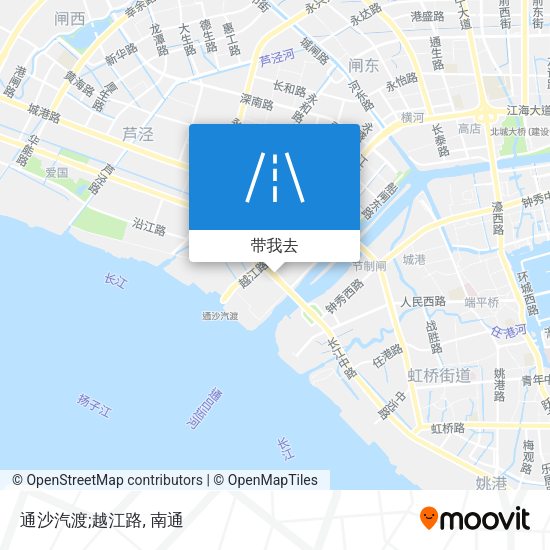 通沙汽渡;越江路地图
