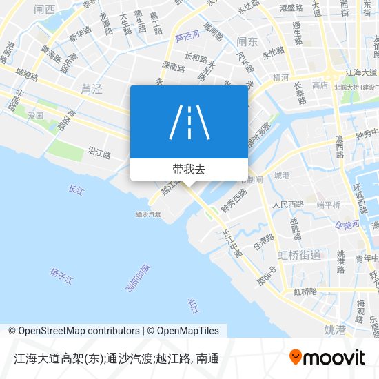 江海大道高架(东);通沙汽渡;越江路地图