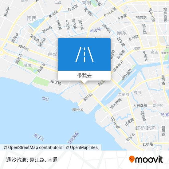 通沙汽渡; 越江路地图