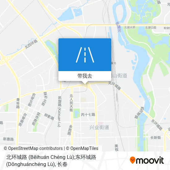 北环城路 (Bĕihuán Chéng Lù);东环城路 (Dōnghuánchéng Lù)地图