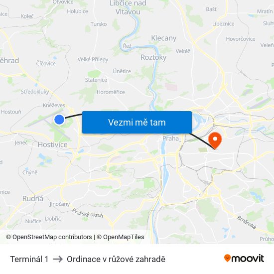 Terminál 1 to Ordinace v růžové zahradě map