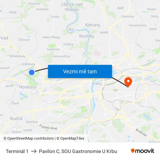 Terminál 1 to Pavilon C, SOU Gastronomie U Krbu map