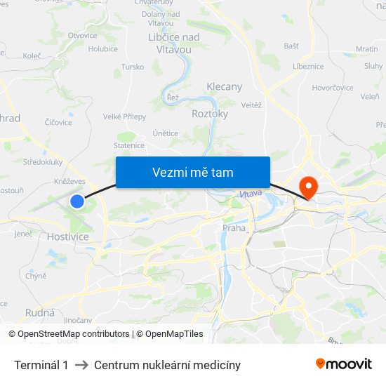 Terminál 1 to Centrum nukleární medicíny map