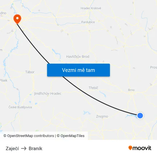Zaječí to Braník map