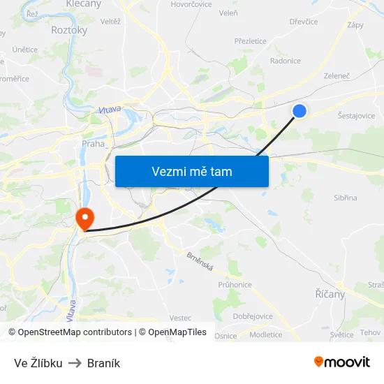 Ve Žlíbku to Braník map