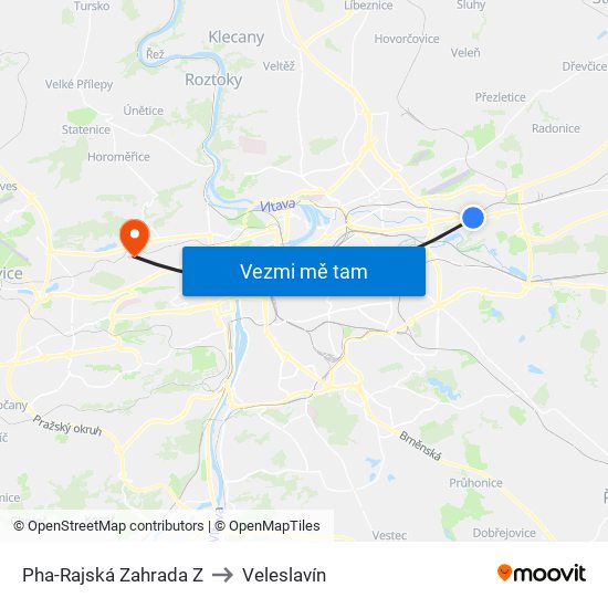 Pha-Rajská Zahrada Z to Veleslavín map