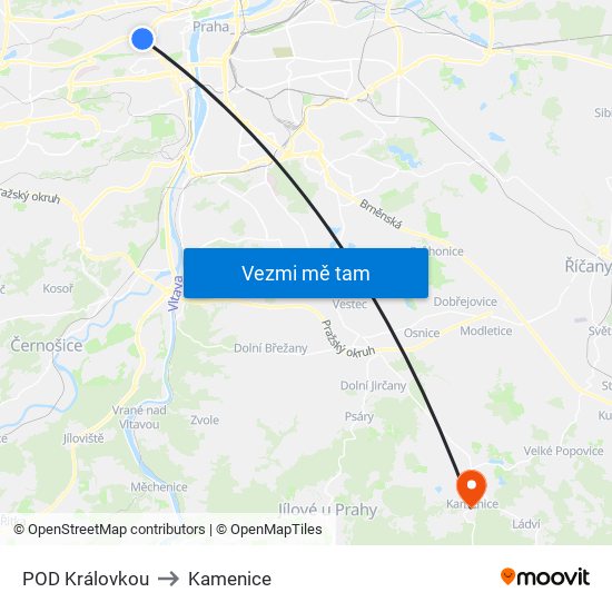 POD Královkou to Kamenice map