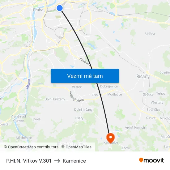 P.Hl.N.-Vítkov V.301 to Kamenice map
