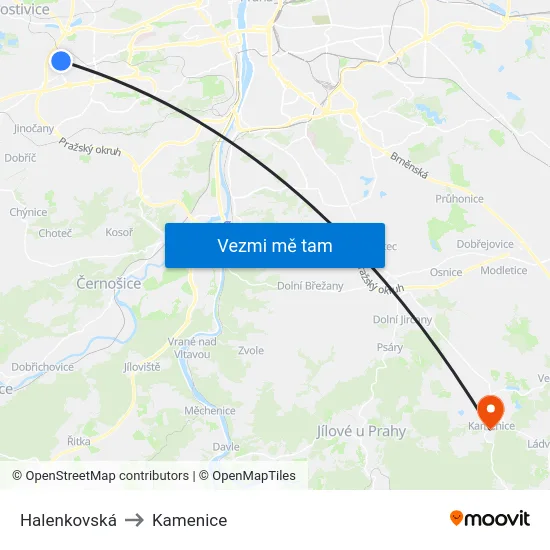 Halenkovská to Kamenice map