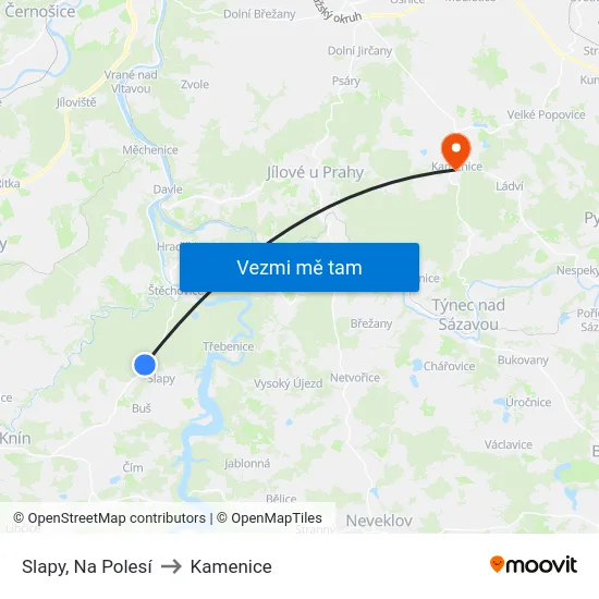 Slapy, Na Polesí to Kamenice map