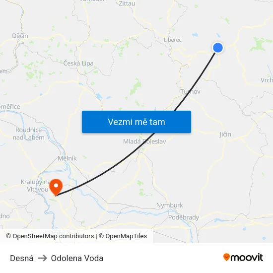 Desná to Odolena Voda map