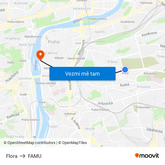 Flora to FAMU map