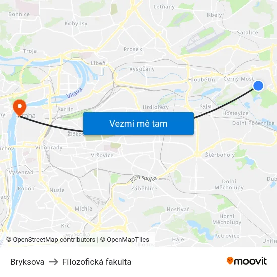Bryksova to Filozofická fakulta map