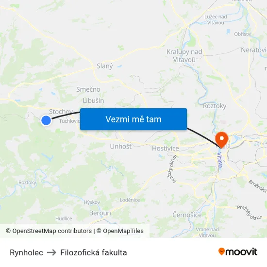 Rynholec to Filozofická fakulta map