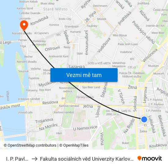 I. P. Pavlova to Fakulta sociálních věd Univerzity Karlovy v Praze map