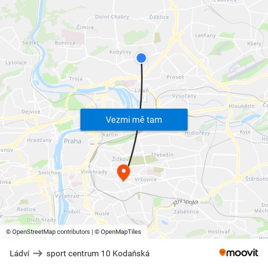 Ládví to sport centrum 10 Kodaňská map