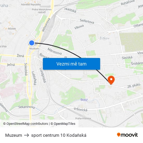 Muzeum to sport centrum 10 Kodaňská map