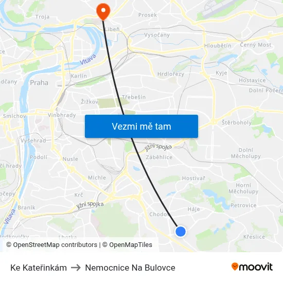 Ke Kateřinkám to Nemocnice Na Bulovce map