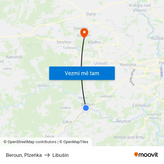Beroun, Plzeňka to Libušín map