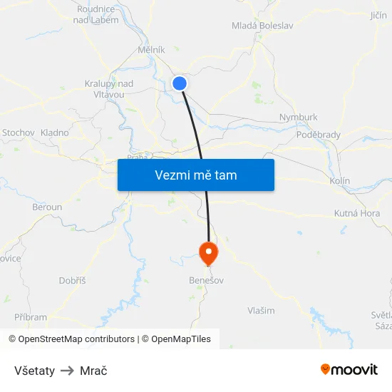 Všetaty to Mrač map