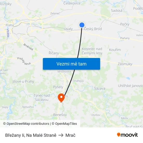 Břežany Ii, Na Malé Straně to Mrač map