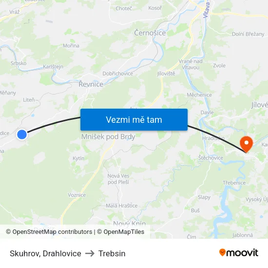 Skuhrov, Drahlovice to Trebsin map
