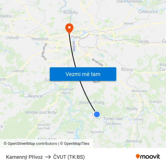 Kamenný Přívoz to ČVUT (TK:BS) map