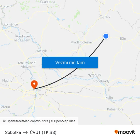 Sobotka to ČVUT (TK:BS) map